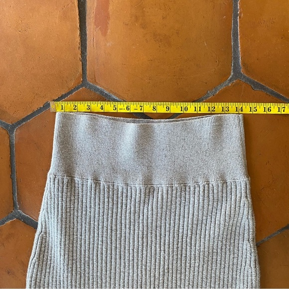 Free People Midi Skirt Gray Golden Hour Ribbed Sweater Minimal Coastal Resort M - Picture 7 of 7